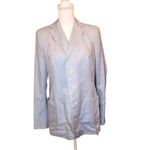 Akris Womens Light Blue Cashmere & Silk Blend Blazer, Size 10 NWT